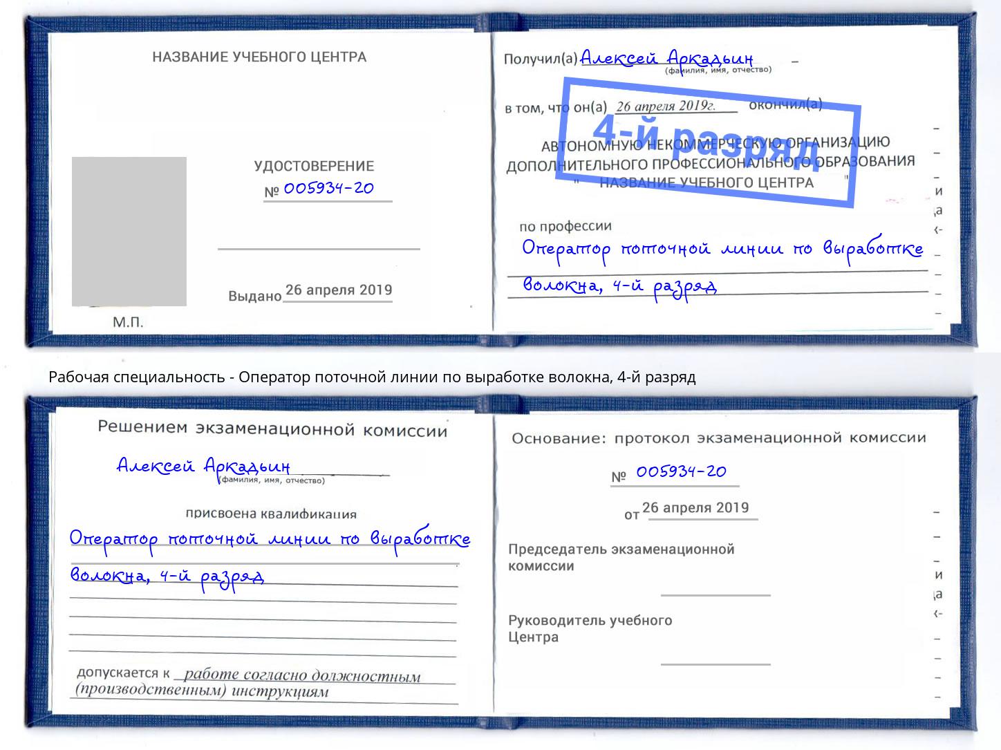 корочка 4-й разряд Оператор поточной линии по выработке волокна Кингисепп